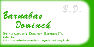 barnabas dominek business card